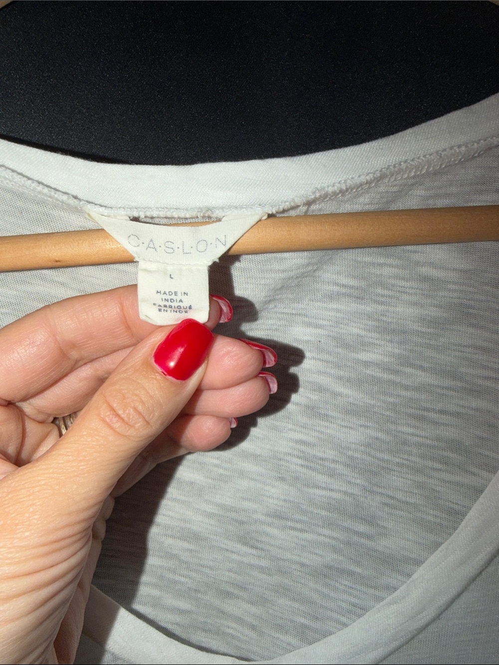 Caslon White V-Neck Slub Tank Top - Picture 2 of 3